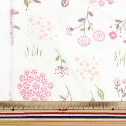 [Quantité à partir de 5] Tissu 『tissu à armure toile Fleur botanique rose AP4750-1A"