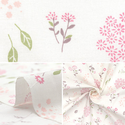 [Quantité à partir de 5] Tissu 『tissu à armure toile Fleur botanique rose AP4750-1A"