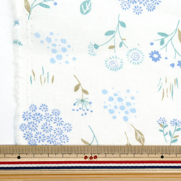 [Quantité à partir de 5] Tissu 『tissu à armure toile Bleu botanique Blue AP4750-1B"
