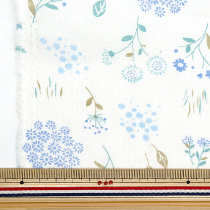 [Quantité à partir de 5] Tissu 『tissu à armure toile Bleu botanique Blue AP4750-1B"