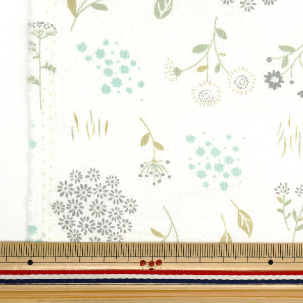 [Quantité à partir de 5] Tissu 『tissu à armure toile Botanical Flower Blue Grey AP4750-1D"