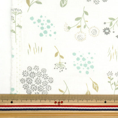 [Quantité à partir de 5] Tissu 『tissu à armure toile Botanical Flower Blue Grey AP4750-1D"