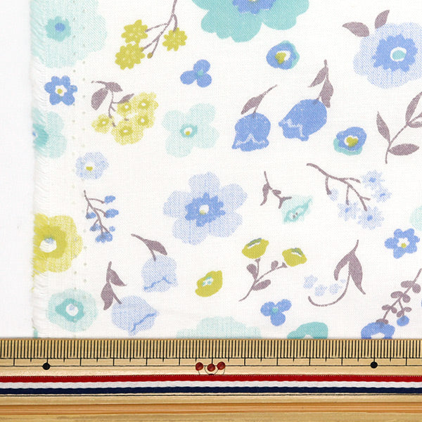 [Quantité à partir de 5] Tissu 『tissu à armure toile Bleu botanique Blue AP4750-2B"