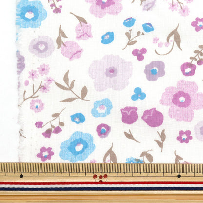 [Menge ab 5] Stoff 『Scare Druck Botanische Blume lila AP4750-2c"