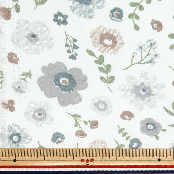 【数量5から】 生地 『スケア ボタニカルフラワー グレー AP4750-2D』