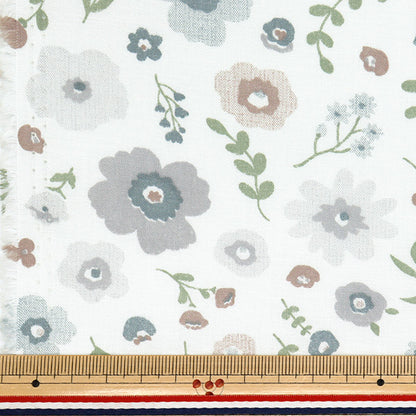 【数量5から】 生地 『スケア ボタニカルフラワー グレー AP4750-2D』