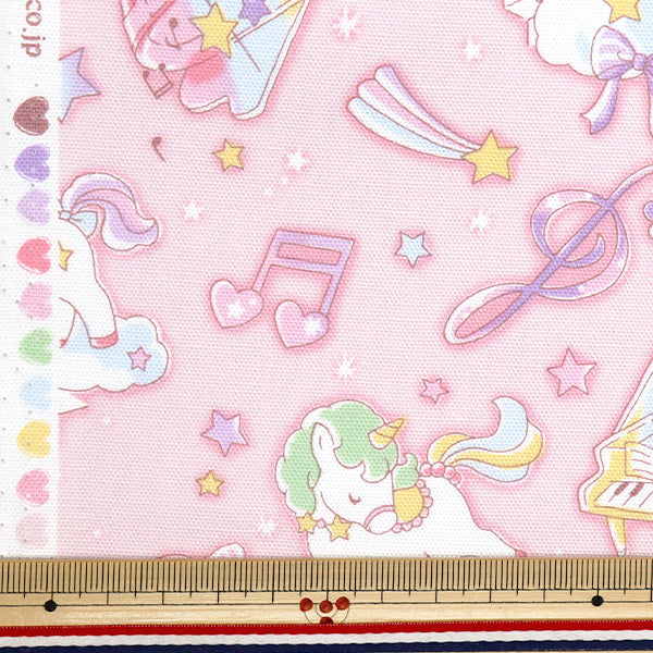 [Cantidad a partir de 5] Tela 『Oxford Vanilla Pop Unicorn Melody Pink AP51203-1B"