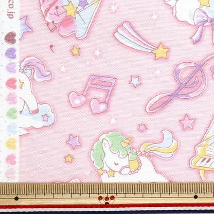 [Cantidad a partir de 5] Tela 『Oxford Vanilla Pop Unicorn Melody Pink AP51203-1B"