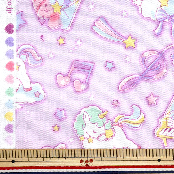 [Quantité à partir de 5] Tissu 『Oxford Vanilla Pop Unicorn Melody Purple AP51203-1D"