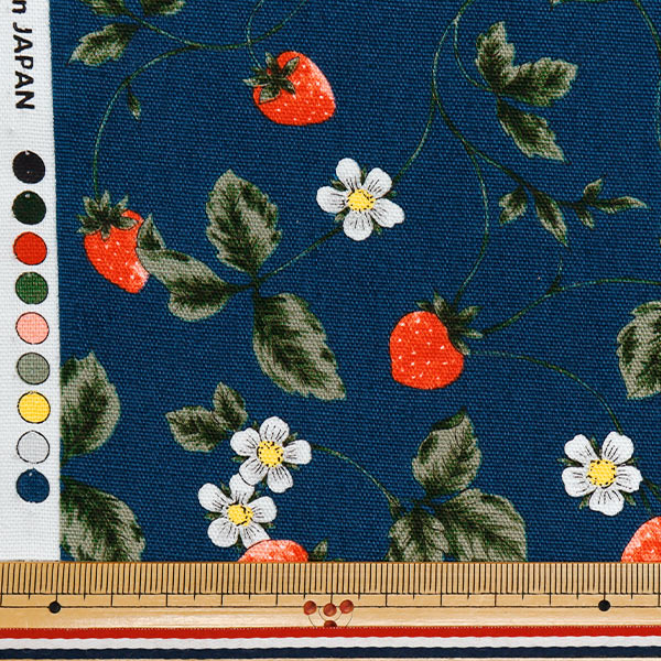 [Quantità a partire da 5] Tessuto 『Oxford Essential Garden Strawberry Navy AP51801-2D"