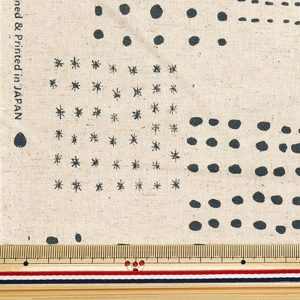 [Quantity starting from 5] Fabric "Cotton Linen Canvas Nordic Pattern Kinari x Gray AP51901-1A"