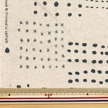 [Quantity starting from 5] Fabric "Cotton Linen Canvas Nordic Pattern Kinari x Gray AP51901-1A"