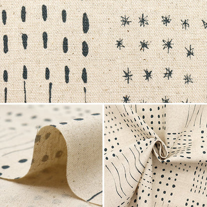 [Quantity starting from 5] Fabric "Cotton Linen Canvas Nordic Pattern Kinari x Gray AP51901-1A"