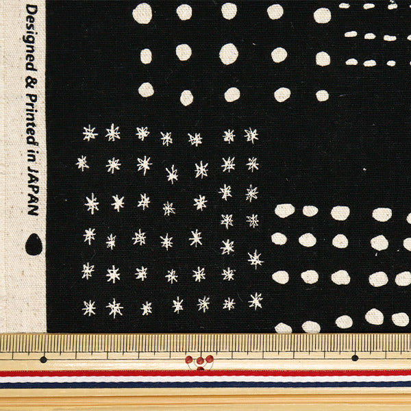 [Quantity starting from 5] Fabric "Cotton Linen Canvas Nordic Pattern Black AP51901-1F"