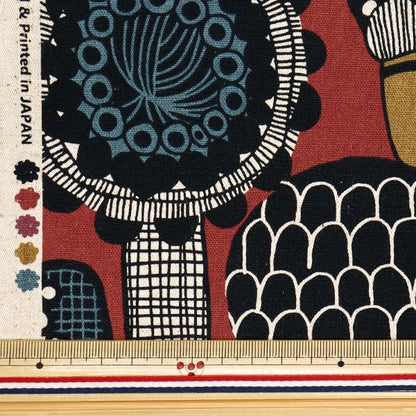 [Quantity starting from 5] Fabric "Cotton Linen Canvas Nordic Pattern Red AP51901-2C"