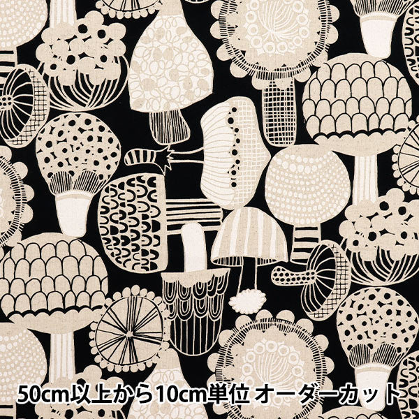 [Quantità a partire da 5] Tessuto "Modello Nordico in tela di cotone Black X Kinari AP51901-2F"