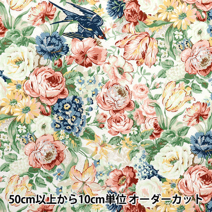 [Cantidad a partir de 5] Tela 『láminas Lulu bouquet euphoria marfil ru2500-11a" Puerta de colcha Puerta de edredón