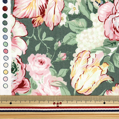 [Cantidad a partir de 5] Tela 『láminas Lulu Bouquet Euphoria verde RU2500-11D" Puerta de colcha Puerta de edredón