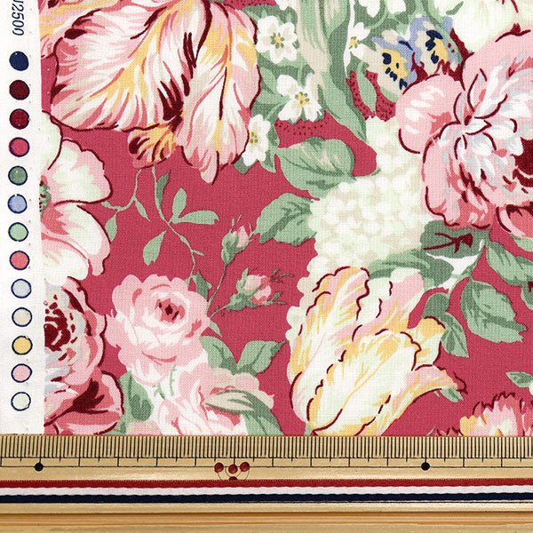 [Cantidad a partir de 5] Tela 『láminas Lulu Bouquet Euphoria Red Ru2500-11e" Puerta de colcha Puerta de edredón