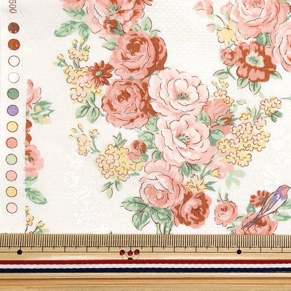 [Cantidad a partir de 5] Tela 『láminas Lulu Bouquet Euphoria Ivory RU2500-12a" Puerta de colcha Puerta de edredón