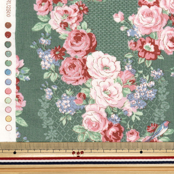 [الكمية تبدأ من 5] الأقمشة 『الأغطية Lulu bouquet euphoria green ru2500-12d" بوابة اللحاف بوابة لحاف