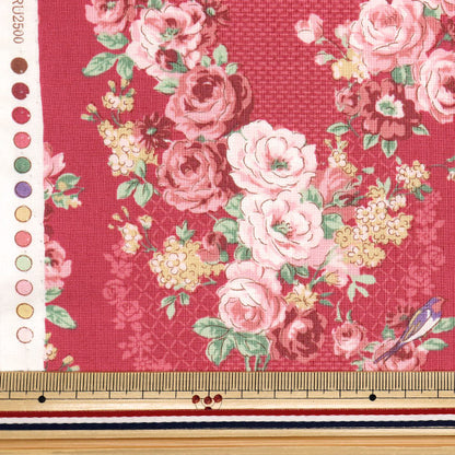 [Cantidad a partir de 5] Tela 『láminas Lulu Bouquet Euphoria Red Ru2500-12e" Puerta de colcha Puerta de edredón