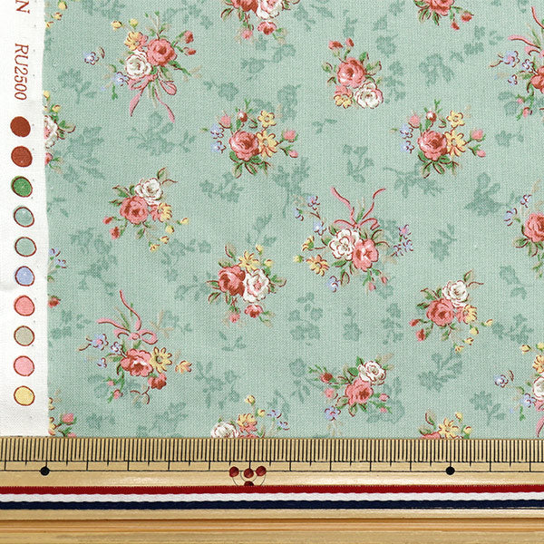 [Cantidad a partir de 5] Tela 『láminas Lulu Bouquet Euphoria verde RU2500-13D" Puerta de colcha Puerta de edredón