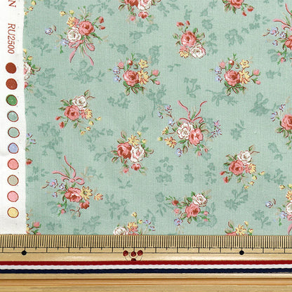 [Cantidad a partir de 5] Tela 『láminas Lulu Bouquet Euphoria verde RU2500-13D" Puerta de colcha Puerta de edredón