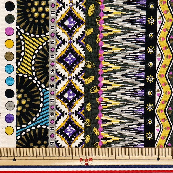 [Quantità a partire da 5] Tessuto 『fogli Stripe in stile africano, colore B AP52804-2B"