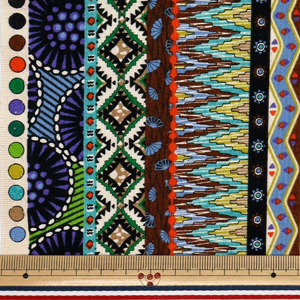 [Quantità a partire da 5] Tessuto 『fogli Stripe in stile africano, colore C AP52804-2C"