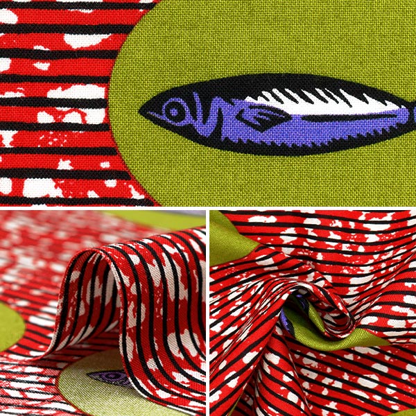 [الكمية تبدأ من 5] الأقمشة 『الأغطية لون الأسماك الأفريقية AP52805-1A"