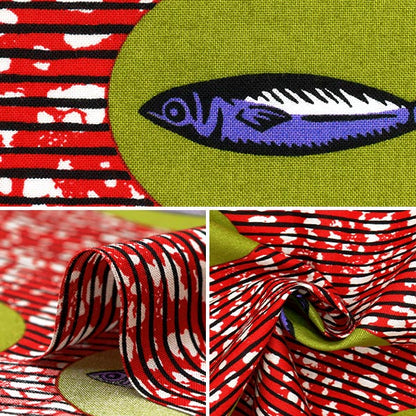 [الكمية تبدأ من 5] الأقمشة 『الأغطية لون الأسماك الأفريقية AP52805-1A"