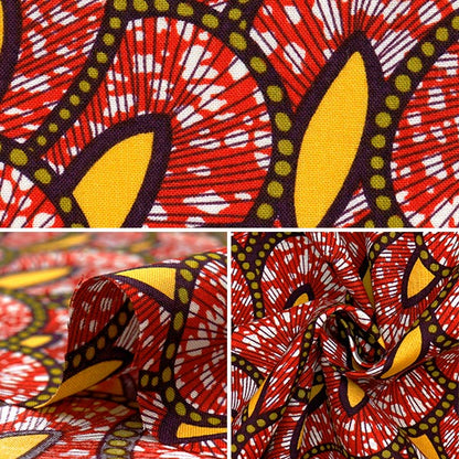 [Quantità a partire da 5] Tessuto 『fogli Scala in stile africano Colore A AP52805-2A"
