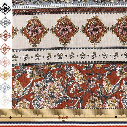 [Quantità a partire da 5] Tessuto "AsiaticofogliDai Shiro X Red SP3900-1B"