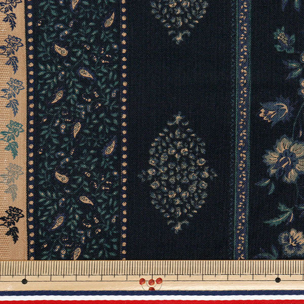 【数量5から】 生地 『アジアンシーチングダイ ベージュ×ネイビー SP3900-2E』