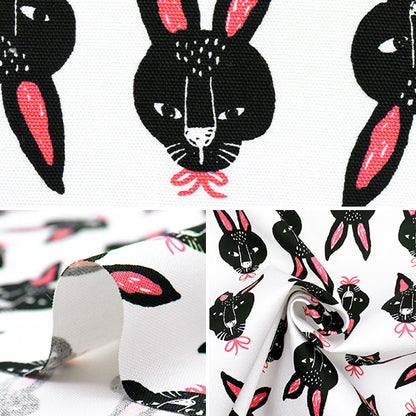 [Quantité à partir de 5] Tissu 『Oxford Pakit Animal Rabbit blanc AP52901-1A"