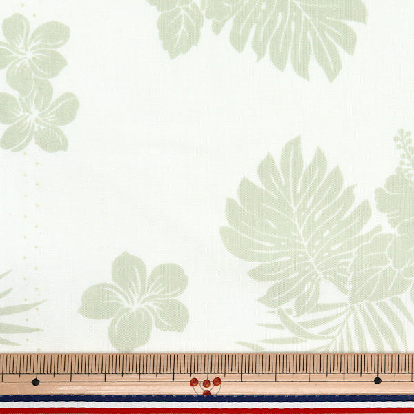 [Quantity starting from 5] Fabric "TC sheeting Hawaiian print hibiscus green AP4770-1A"