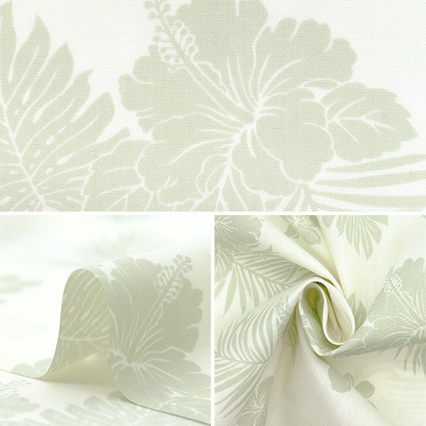 [Quantity starting from 5] Fabric "TC sheeting Hawaiian print hibiscus green AP4770-1A"