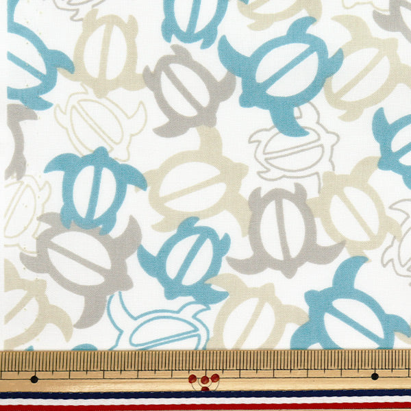 [Quantité à partir de 5] Tissu "TC Seaching Hawaiian Print Honu Blue AP470-2B"