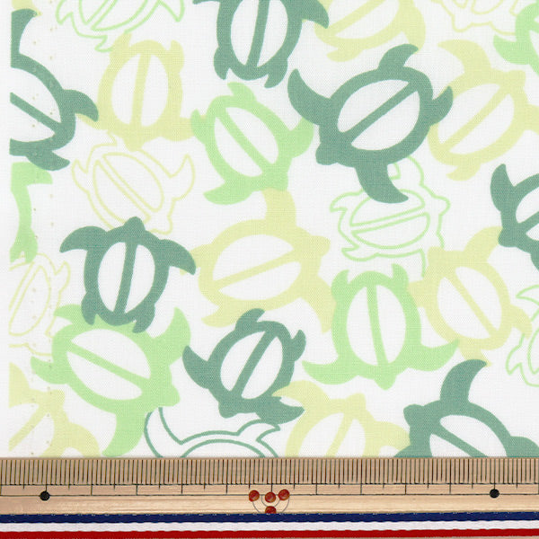 [Quantité à partir de 5] Tissu "TC SEATting Hawaiian Print Honu Green AP470-2C"