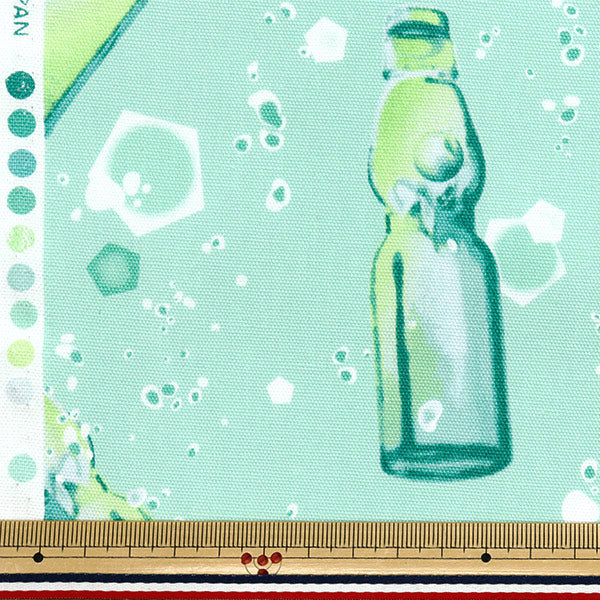 [Quantity starting from 5] Fabric 『Oxford Ramune pattern mint green AP52102-1D"