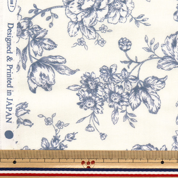 [Cantidad a partir de 5] Tela 『gasa doble Patrón floral forrado marfil AP52209-A"