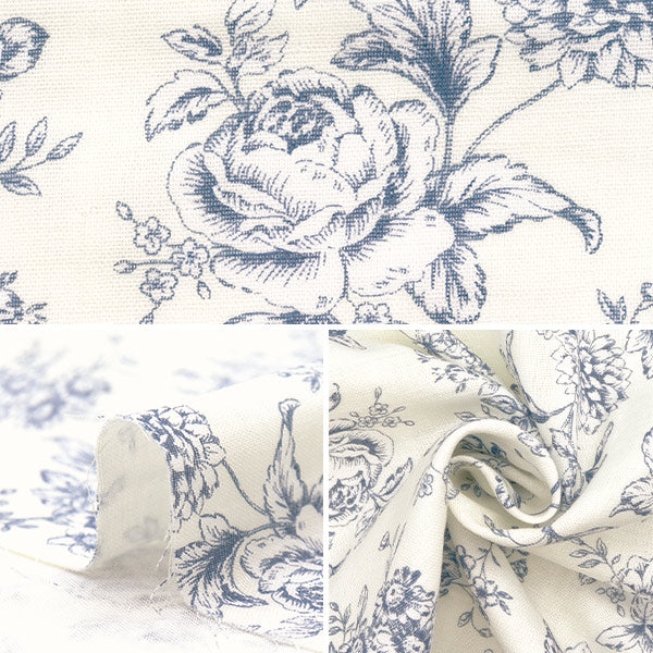 [Cantidad a partir de 5] Tela 『gasa doble Patrón floral forrado marfil AP52209-A"