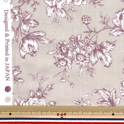 [Quantité à partir de 5] Tissu 『double gaze Modèle floral doublé Greige AP52209-D"