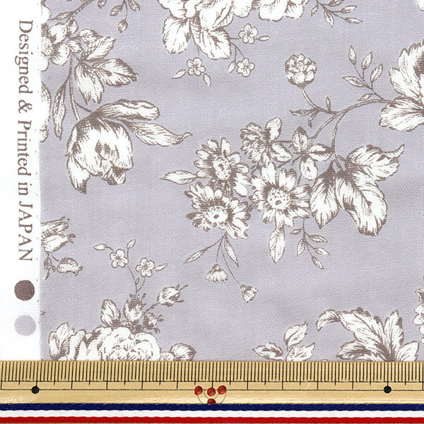 [Cantidad a partir de 5] Tela 『gasa doble Patrón floral forrado gris AP52209-E"