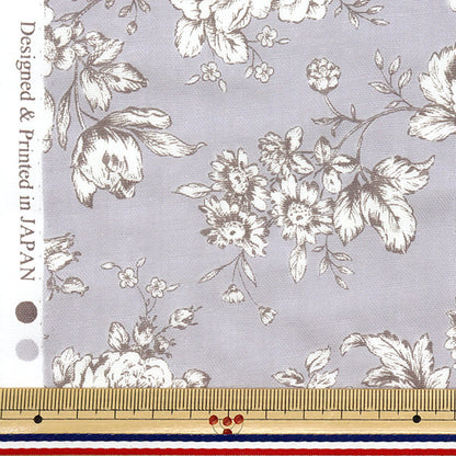 [Cantidad a partir de 5] Tela 『gasa doble Patrón floral forrado gris AP52209-E"