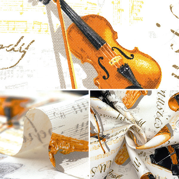 [Cantidad a partir de 5] Tela 『Oxford Patrón de instrumentos musicales AP52206-2A"