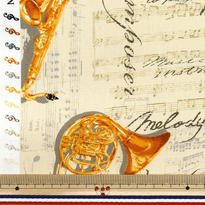 [Quantité à partir de 5] Tissu 『Oxford Modèle d'instruments de musique beige AP52206-2B"