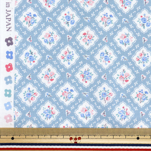 [Quantité à partir de 5] Tissu 『siège Coton biologique Modèle floral bleu AP52205-3B"