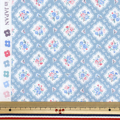 [Quantité à partir de 5] Tissu 『siège Coton biologique Modèle floral bleu AP52205-3B"
